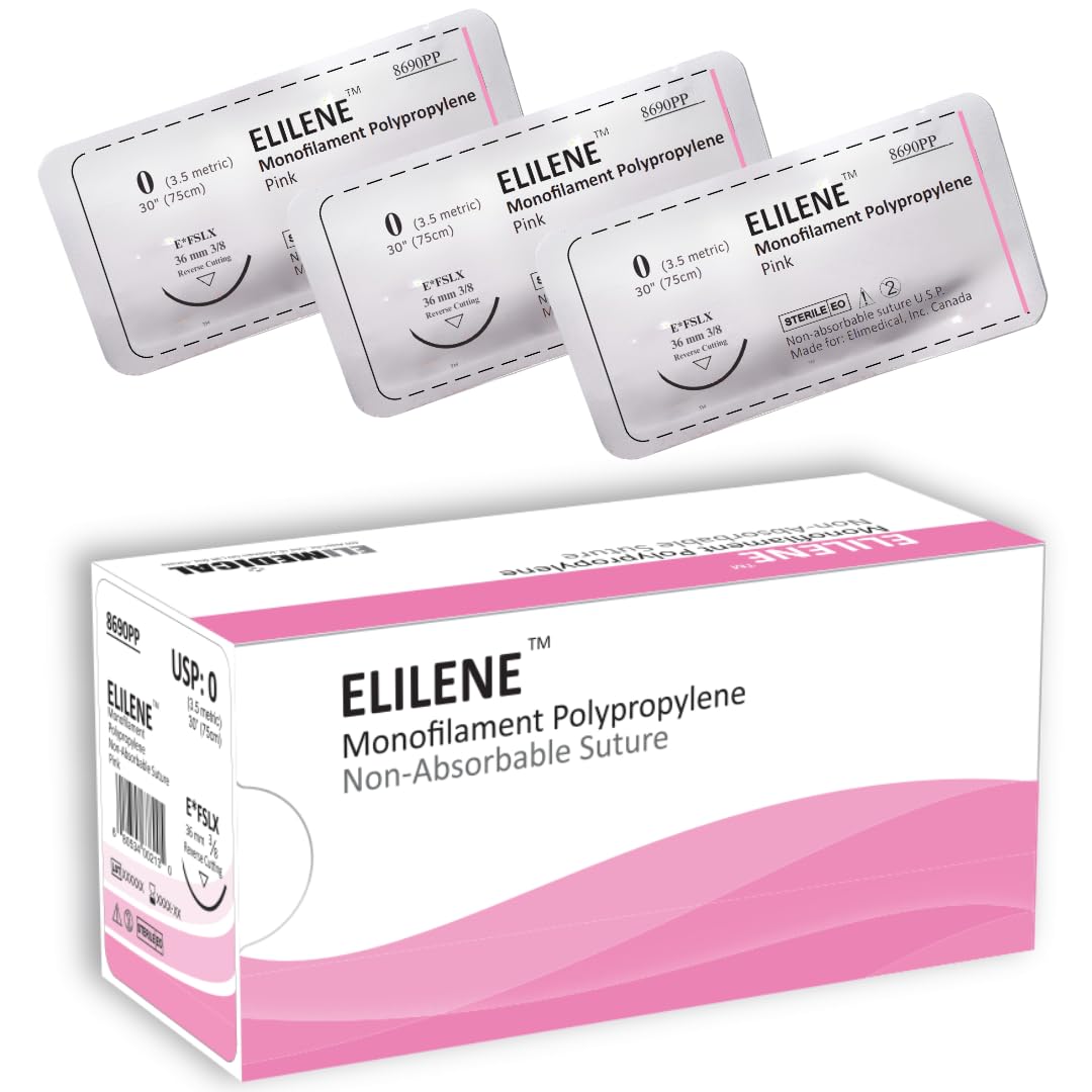 ALY★ Elimedical ELILENE Suture with Reverse Cutting Needle, 0 FF, 30